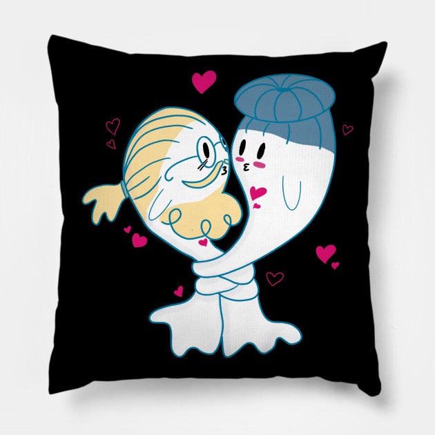 Little Ghost Entwined Pillow by nathalieaynie