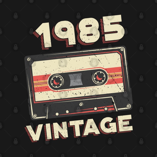 Vintage 1985 Retro Cassette Tape 35th Birthday by aneisha