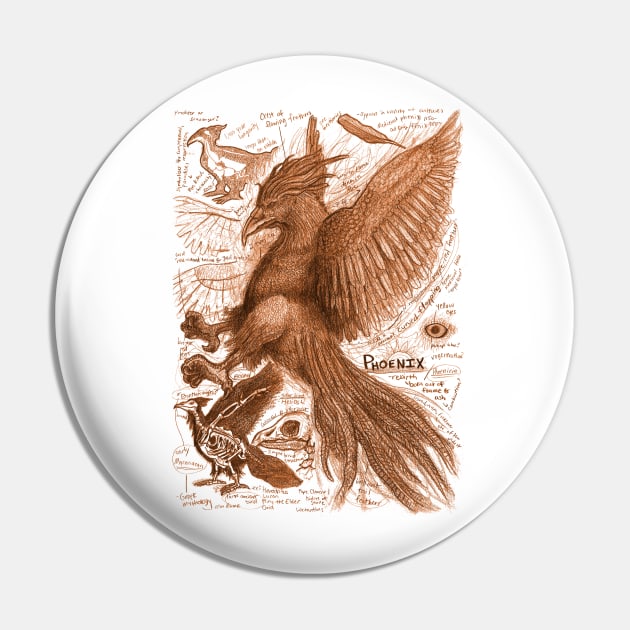 Egertron Puck's Orange Phoenix Anatomy Illustration Pin by Ballyraven