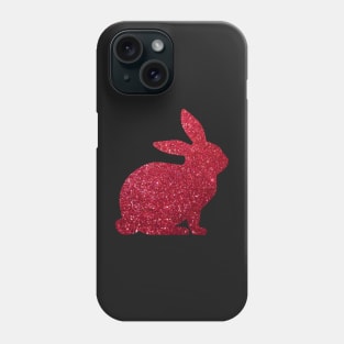 Red Faux Glitter Easter Bunny Phone Case