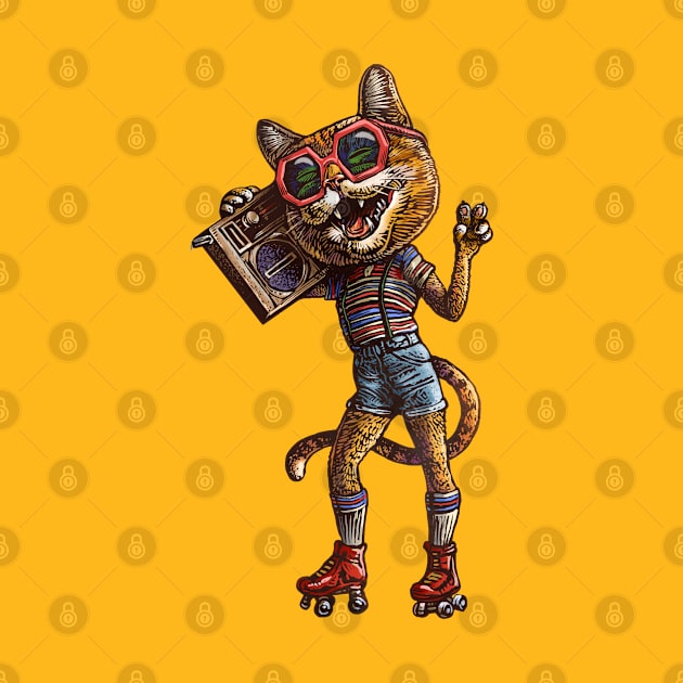 Roller Disco Kitty by ChetArt