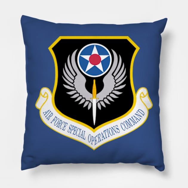 AFSOC - Small Chest Emblem - Air Force Special Operations Command Pillow by Desert Owl Designs