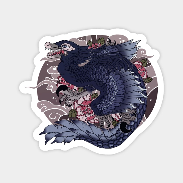 Irezumi Dinosaur Magnet by alekivz