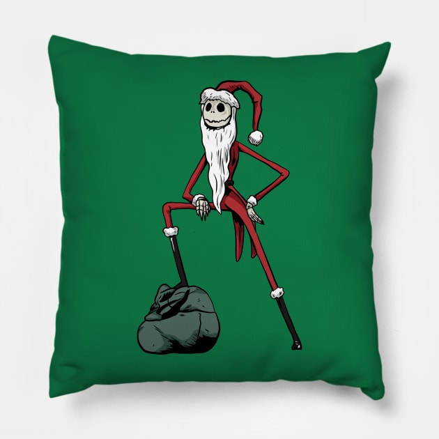 Santa Jack Skellington Pillow by Black Snow Comics