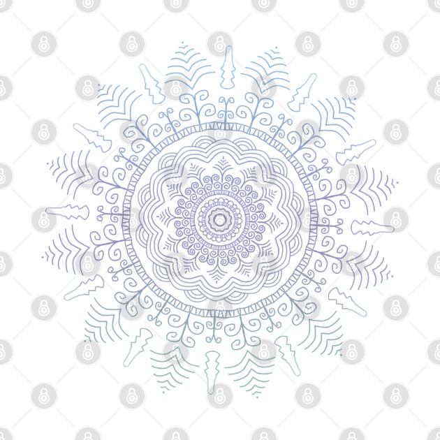 Blue, Purple and Green Tone Mandala by karenmcfarland13