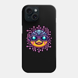 neon cyberpunk duck graphic Phone Case