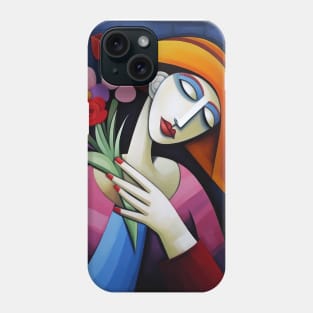 Lady With Flowers Phone Case