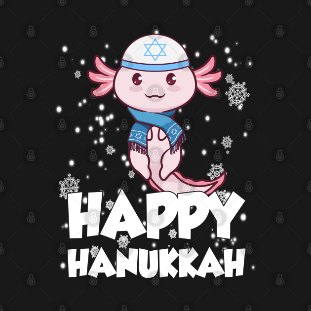 Discover Happy Hanukkah Axolotl Kawaii Cute Axolotl Lover - Hanukkah - T-Shirt