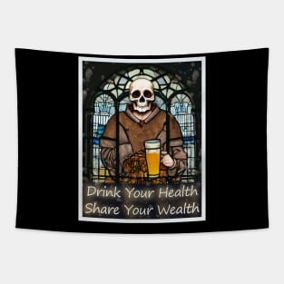 Grateful Dead and Company deadhead beer drinker religious micro brew monk skull Tapestry
