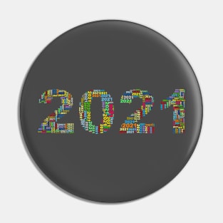 Year 2021 in multiple colours 1 Pin