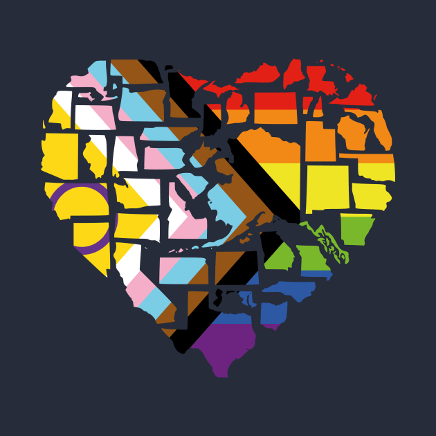 Intersex-Inclusive Progress Pride Flag Shirt Love Not Hate 2SLGBTQ+ Pride in All 50 States Gay Pride Shirts Queer Pride Bisexual Pride by Yesteeyear