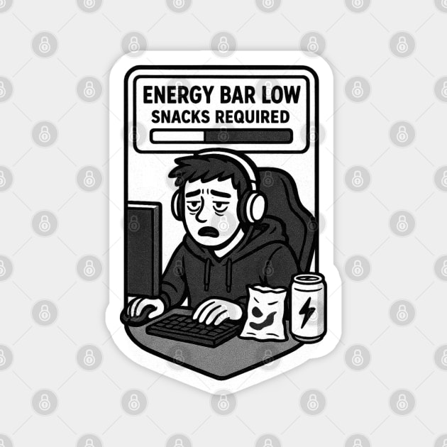 Energy bar low, snacks required Magnet by DIGITAL MERCH CREATIONS