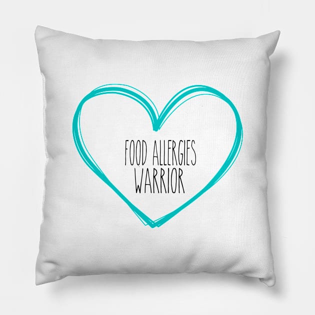 Food Allergies Warrior Heart Support Pillow by MerchAndrey