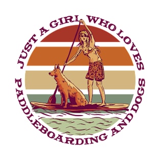 Girl Dog and Paddle Board T-Shirt