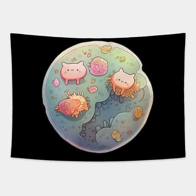 Meowcrobiology kitty Tapestry by GraphGeek