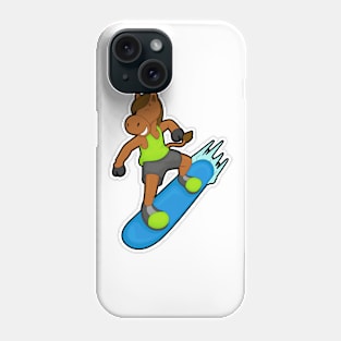 Horse as Snowboarder with Snowboard Phone Case