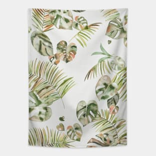 Tropical leaves Gold green Tapestry