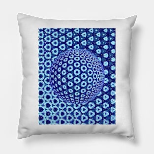 subtle shades of blue mosaic tiles over sphere Pillow