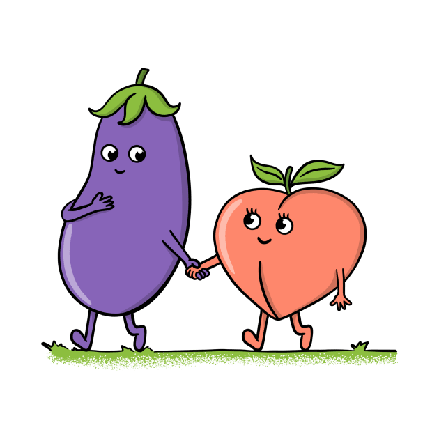 Eggplant and peach by coffeeman