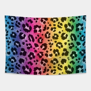 Rainbow Leopard Cheetah Animal Print Tapestry