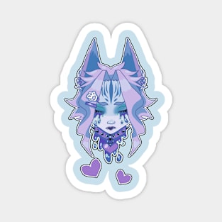 Drippy Blue Neko Magnet