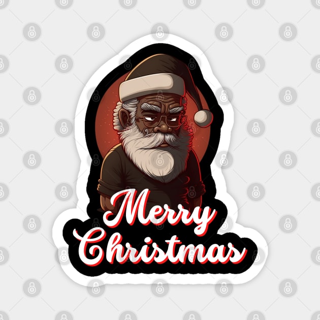 Black Santa, African American Santa Magnet by UrbanLifeApparel