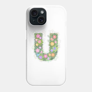 U Floral Letter Monogram Phone Case