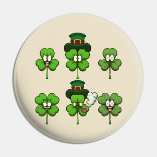 Cute Four-Leaf Clovers Pin