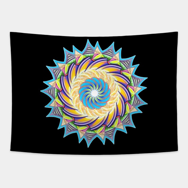 Electric Mandala 2 Tapestry by emptyZdesign