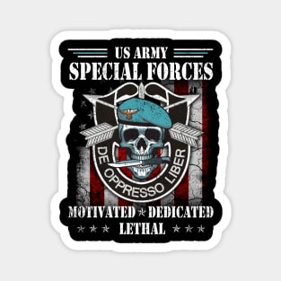 US Army Special Forces Group Skull  De Oppresso Liber SFG - Gift for Veterans Day 4th of July or Patriotic Memorial Day Magnet