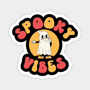 spooky vibes.Retro cute Halloween ghost Magnet