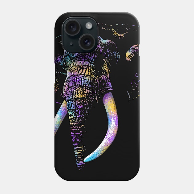 Artistic Colorful African Elephant Phone Case by albertocubatas