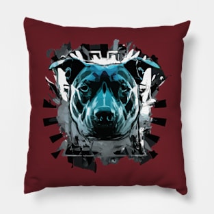 Pit Bull Terrier Mural Street Art Pillow