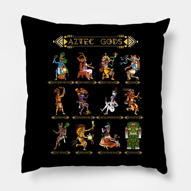 Aztec Gods Pillow by underheaven