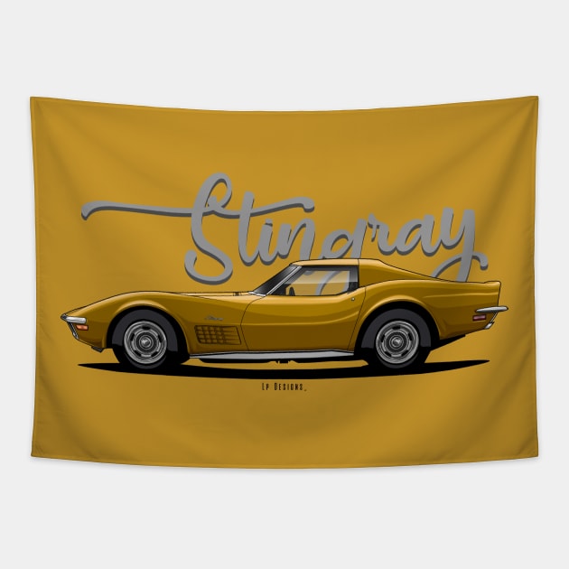 Corvette Stingray Tapestry by LpDesigns_