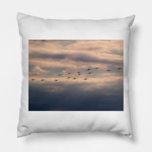 15 Spitfires in formation Pillow