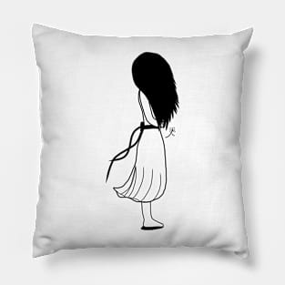 Girl with Flower Pillow