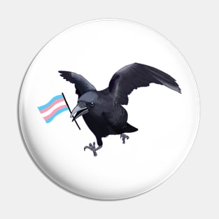 Transgender Pride Crow Friend Pin