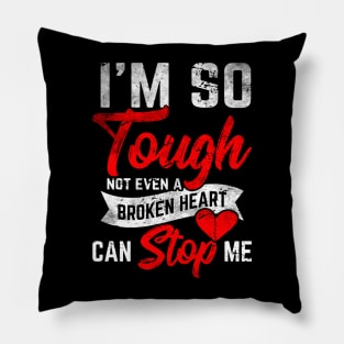 I Wear Red To Fight Heart Disease Awareness Heart Warrior Pillow