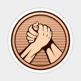 Arm Wrestling Bronze Magnet