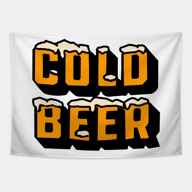 Vibrant and Minimalist Cold Beer Typography Tapestry by StreetDesigns