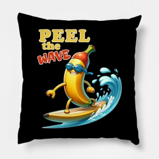 Surf's Up Banana: Ride the Tropical Wave Pillow