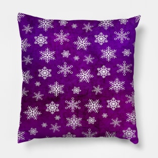 Christmas Glitter snowflakes In Purple Pillow