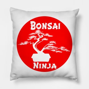 Lettering 'BONSAI NINJA' with bonsai tree Pillow