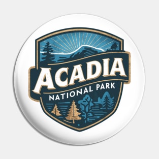 Retro Emblem Acadia National Park Maine, US Pin