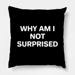 Why Am I Not Surprised Pillow