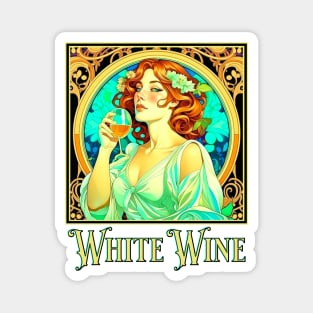 Art Nouveau White Wine Magnet