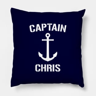 Nautical Captain Chris Personalized Boat Anchor Pillow