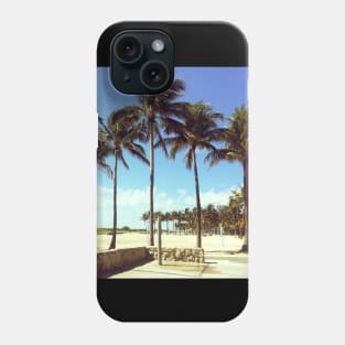 Palm trees photo Miami Florida blue sky palmtree landscape USA nature lovers Phone Case