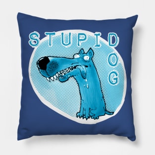 stupid dog funny cartoon Pillow
